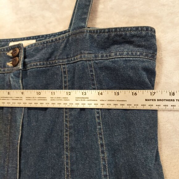 Roamans blue jean Dress size 14p Maxi denim jean fray hem ruffle zip 2 pockets - Picture 8 of 16